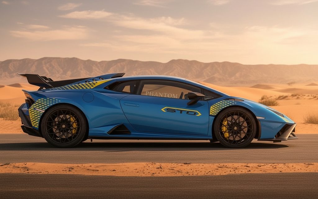 Lamborghini Huracan 2022 Blue rental Dubai