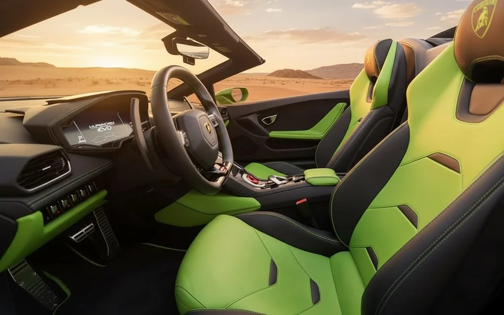 Lamborghini Huracan 2023 leather seats and cabin