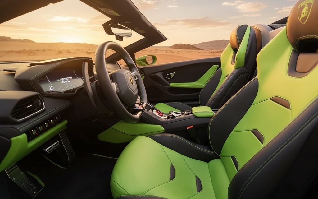 Lamborghini Huracan 2023 leather seats and cabin