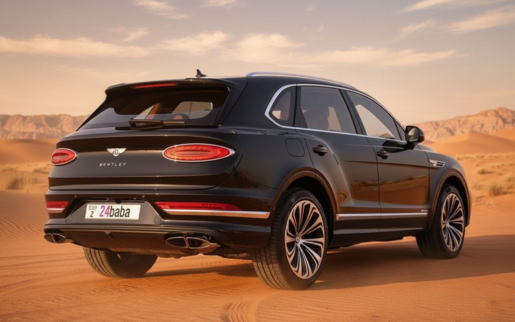 Bentley Bentayga 2023 Black rear view showing taillights