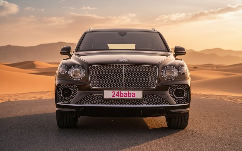 Bentley Bentayga 2023 Black front view with headlights