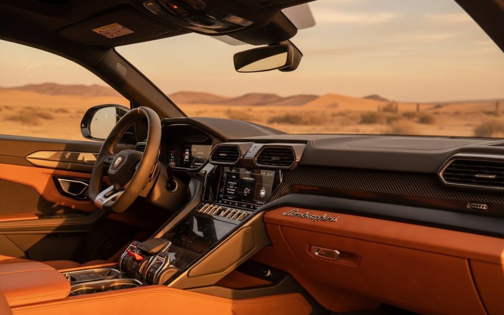 Lamborghini Urus 2022 interior view showing trim