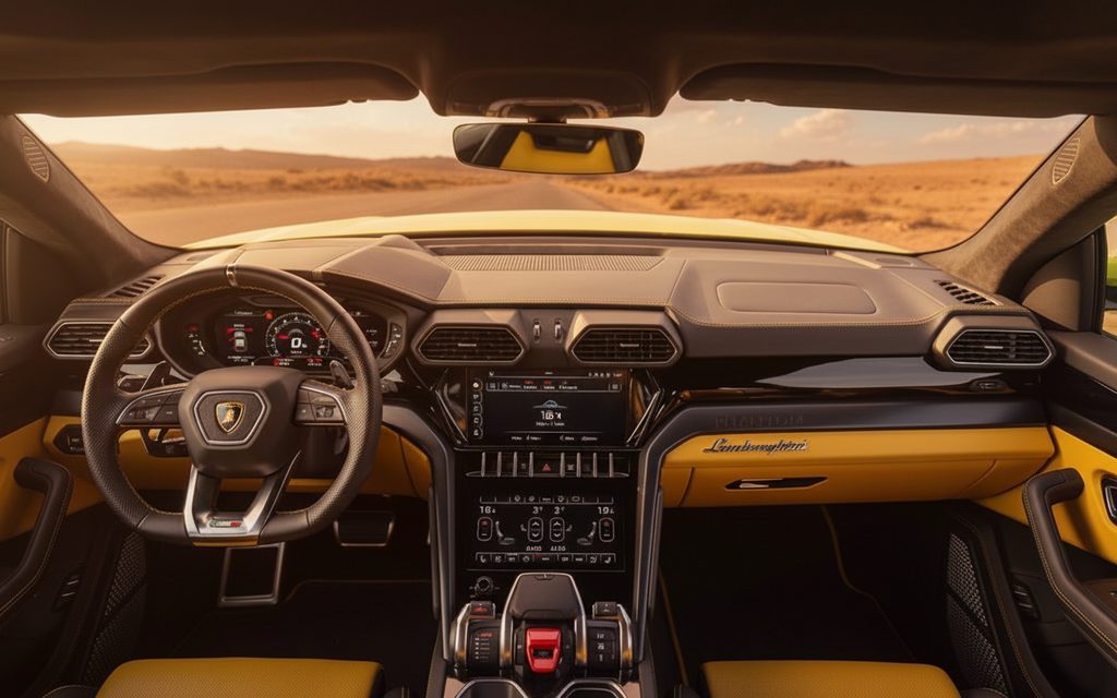 Lamborghini Urus 2022 interior view showing trim