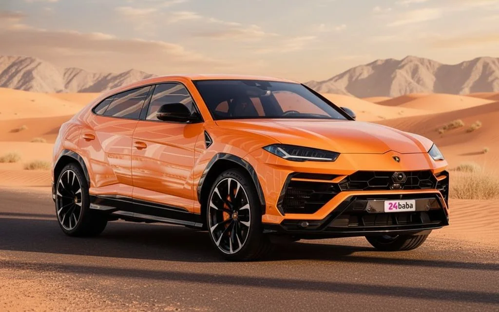 Lamborghini Urus 2022 Orange front view with headlights