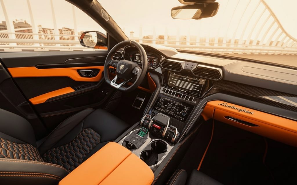 Lamborghini Urus 2022 interior view showing trim