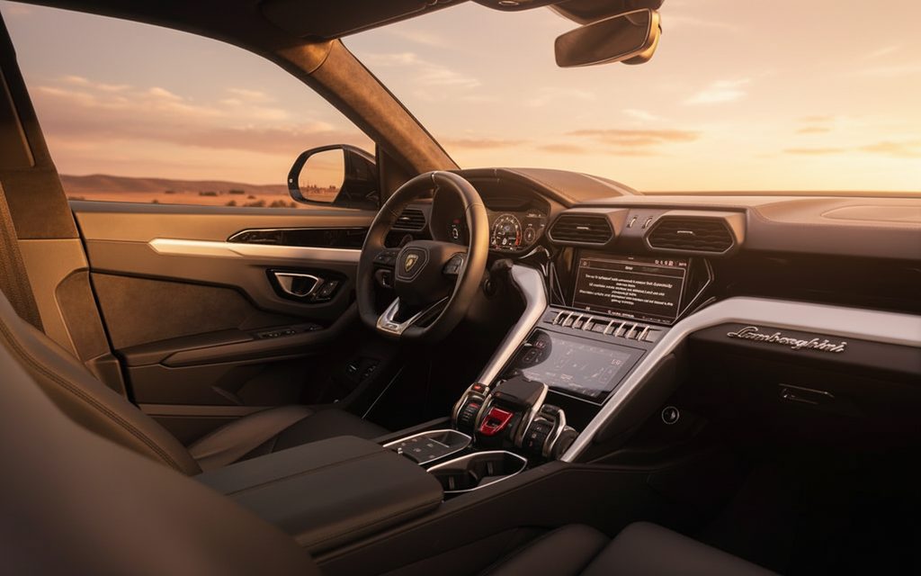 Lamborghini Urus 2022 interior view showing trim