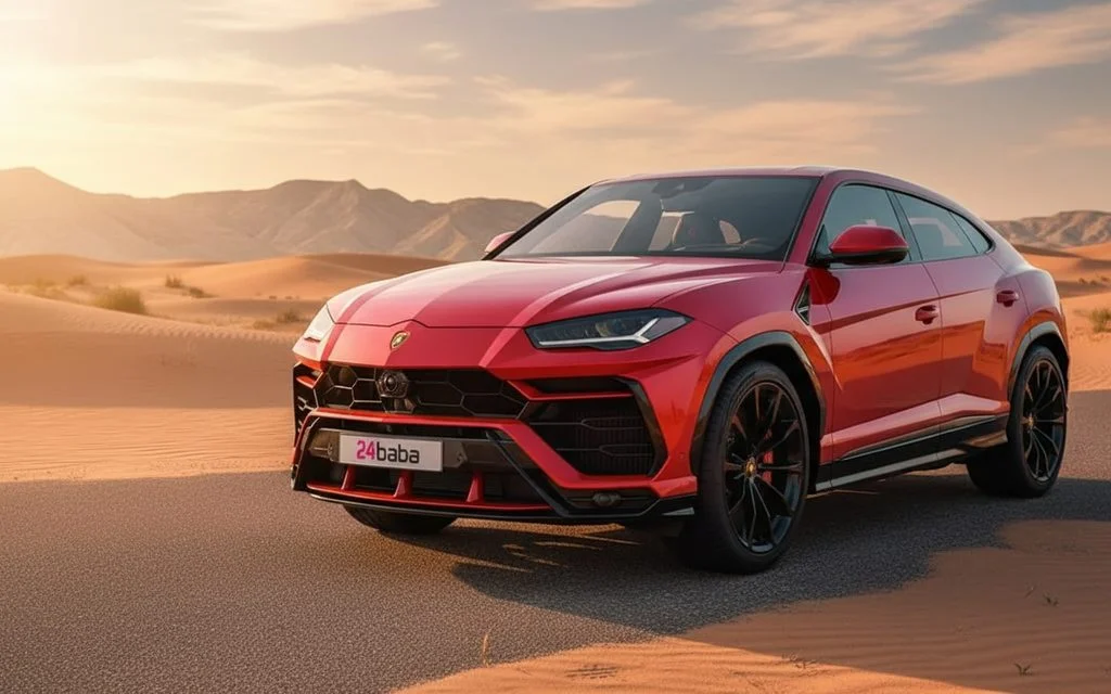 Lamborghini Urus 2020 Red front view with headlights