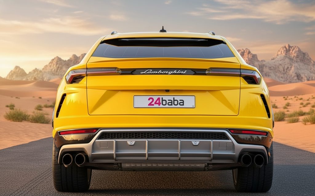 Lamborghini Urus 2021 Yellow rear view showing taillights
