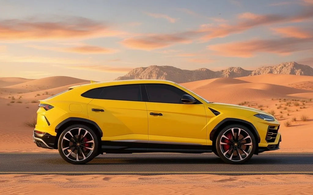 Lamborghini Urus 2021 Yellow side profile