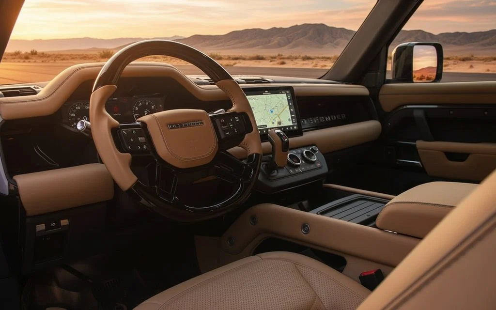 LandRover Defender 2022 interior view showing trim