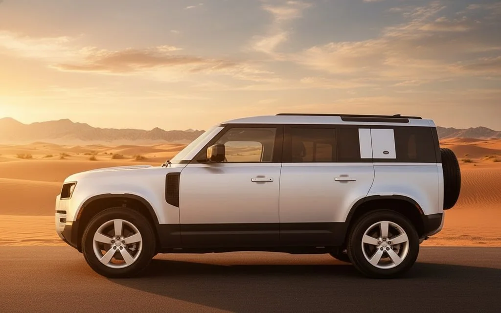 LandRover Defender 2024 Silver side profile