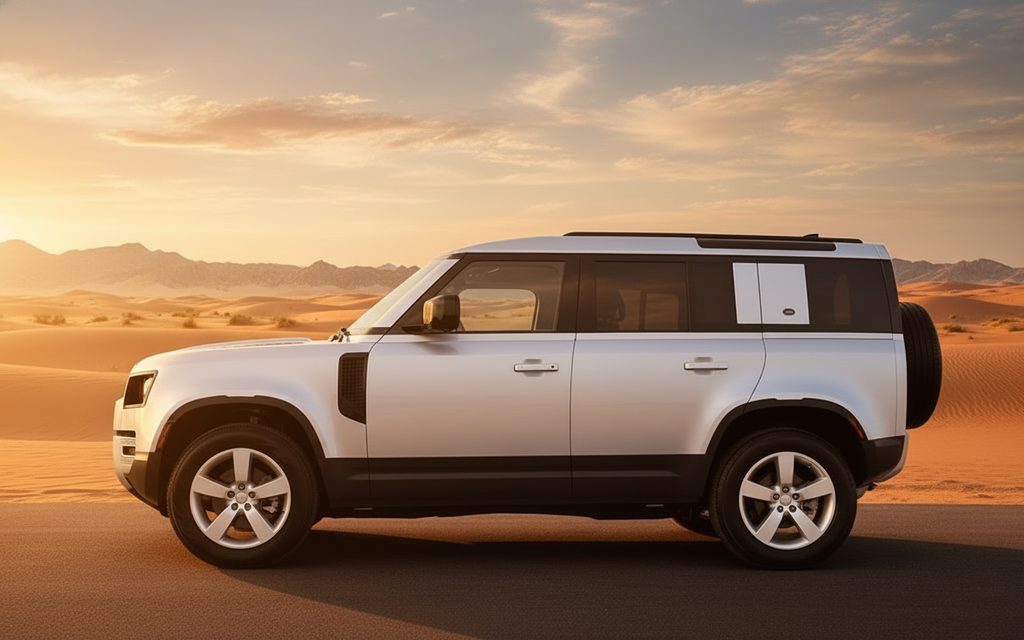 LandRover Defender 2024 Silver side profile