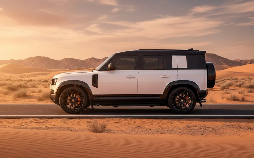 LandRover Defender 2025 White side profile