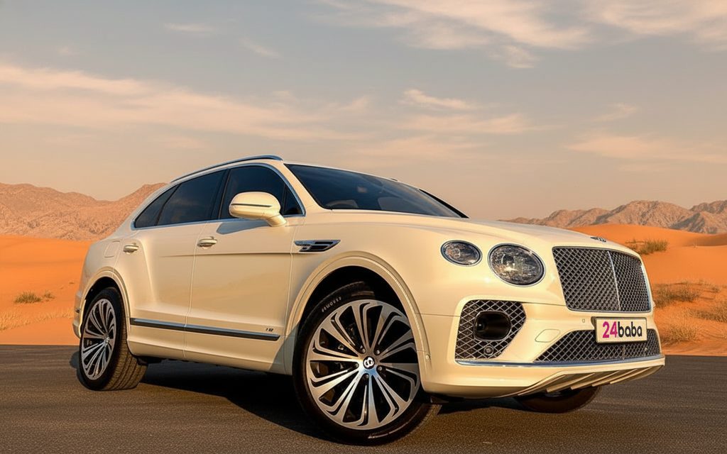 Bentley Bentayga 2022 White front view with headlights