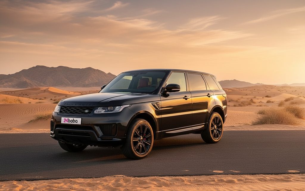 LandRover RangeRoverSport 2021 Black front view with headlights