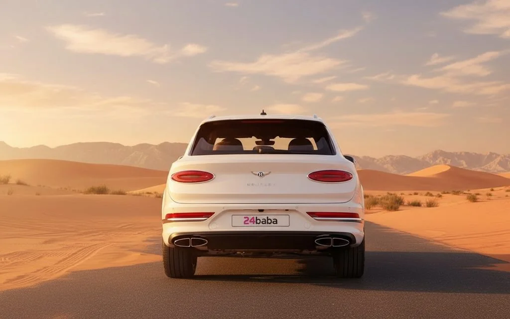 Bentley Bentayga 2024 White rear view showing taillights