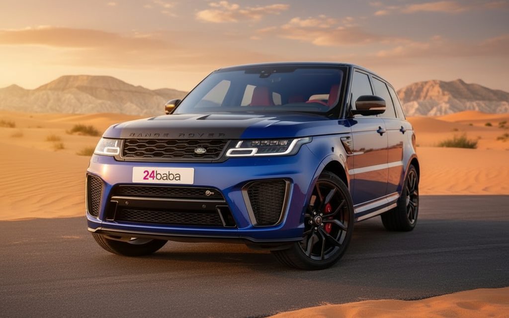 LandRover RangeRoverSport 2022 Blue front view with headlights