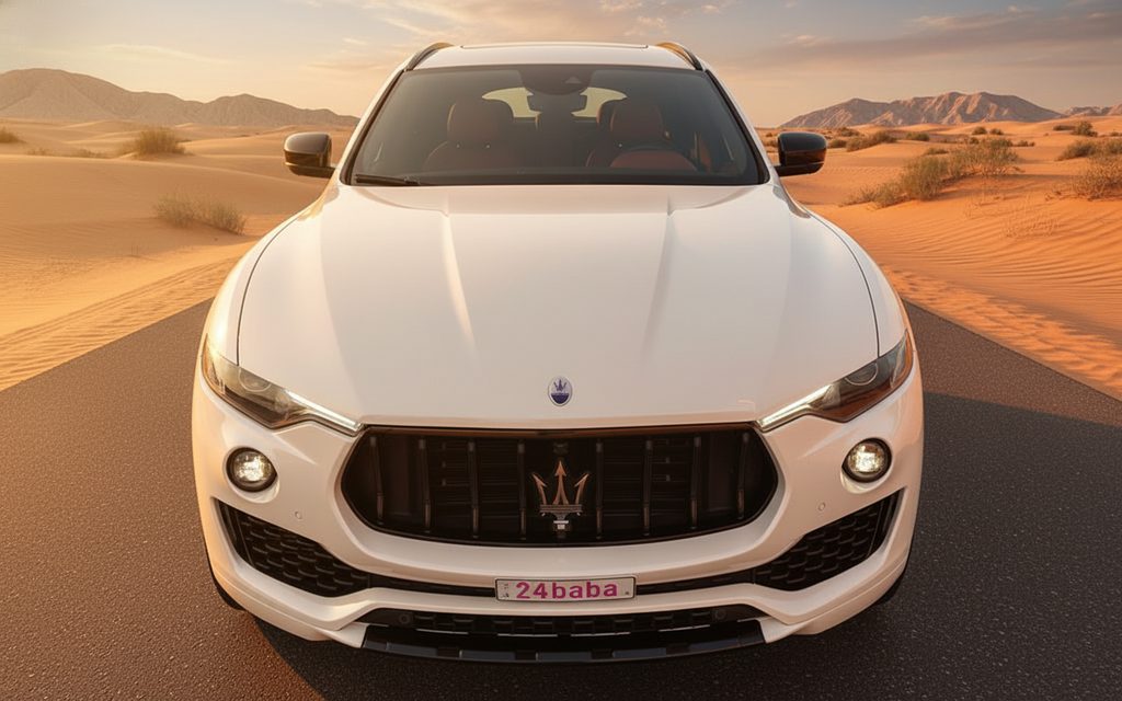 Maserati Levante 2024 White front view with headlights