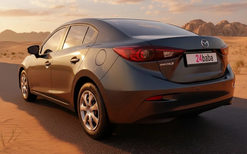 Mazda 3 2025 Dark Gray rear view showing taillights
