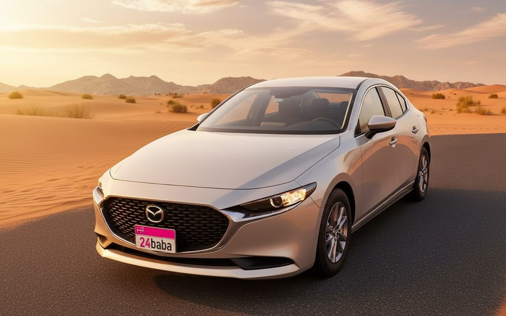 Mazda 3 2025 Silver front view with headlights