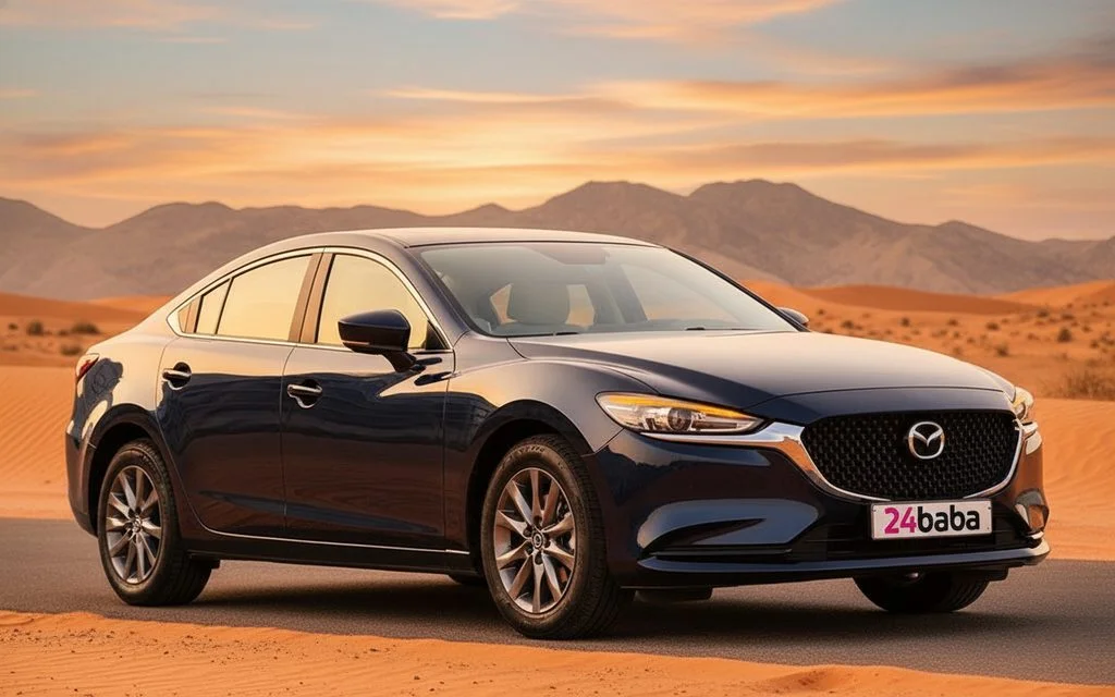 Mazda 6 2025 Black front view with headlights