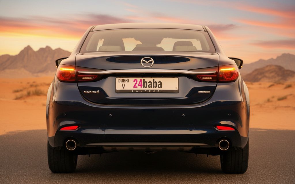 Mazda 6 2025 Black rear view showing taillights