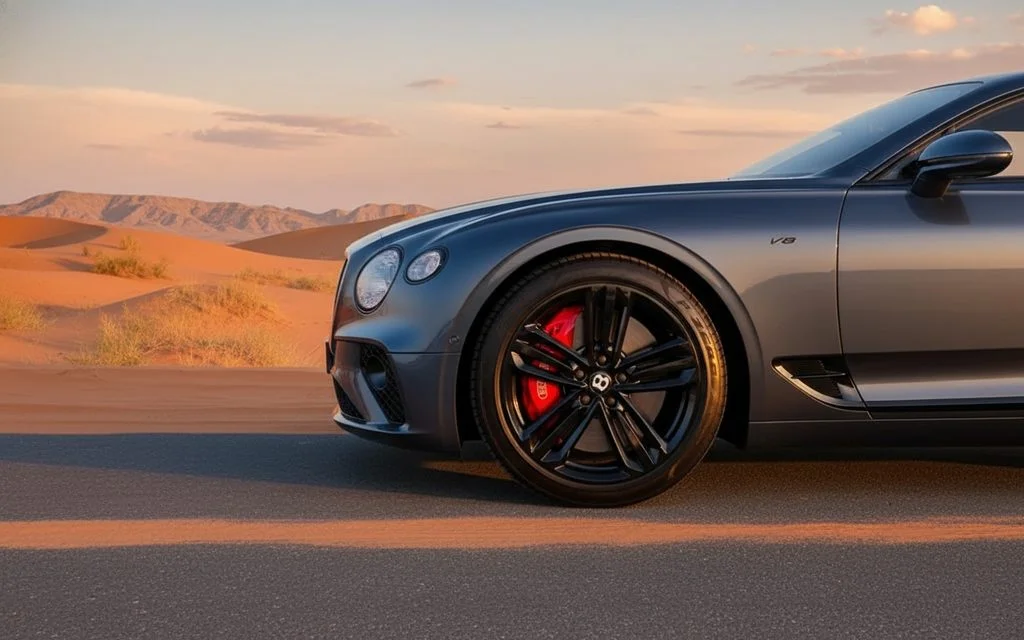 Bentley ContinentalGt Gtc 2020 alloy wheel close up – rental in Dubai