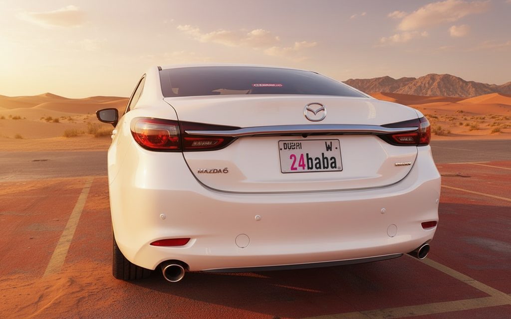 Mazda 6 2023 White rear view showing taillights