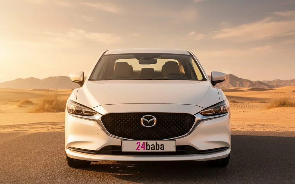 Mazda 6 2025 White front view with headlights