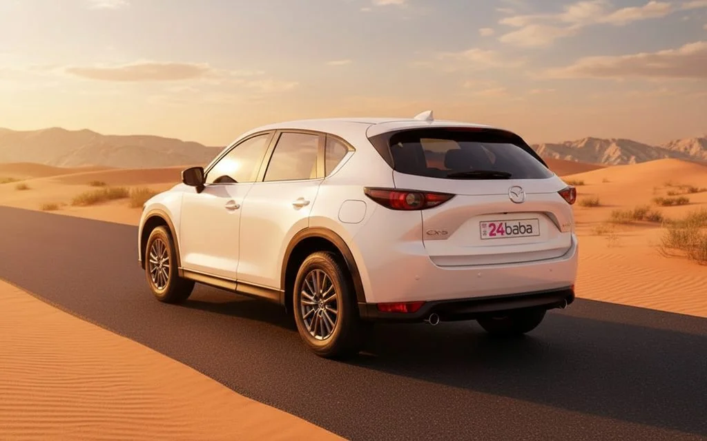 Mazda Cx 5 2022 White rear view showing taillights