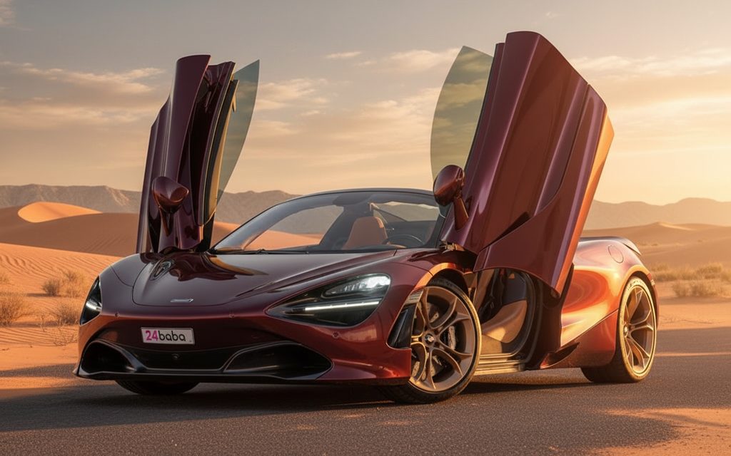 Mclaren 720S 2022 Red front view with headlights