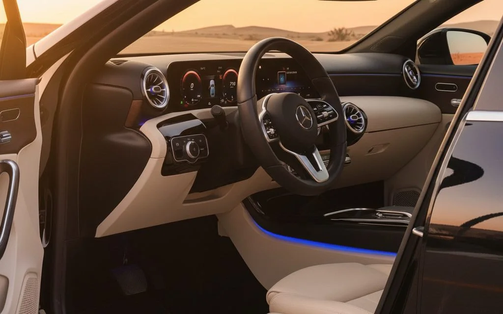 Mercedes A220 2021 interior view showing trim