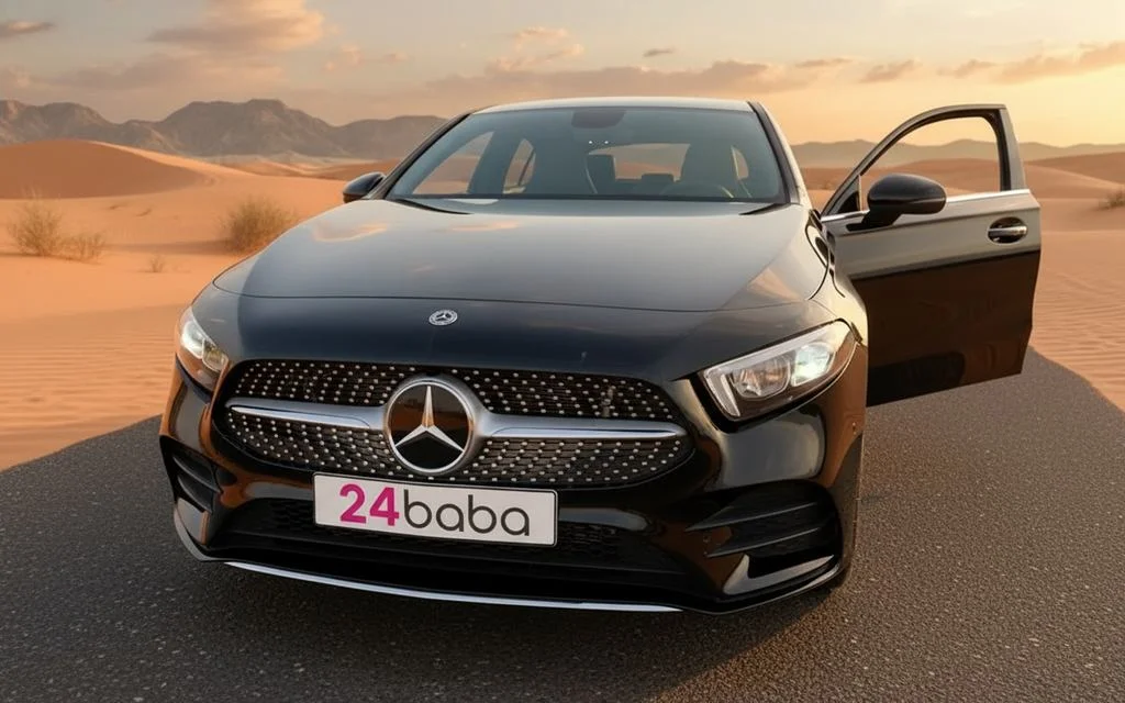 Mercedes A220 2021 Black front view with headlights