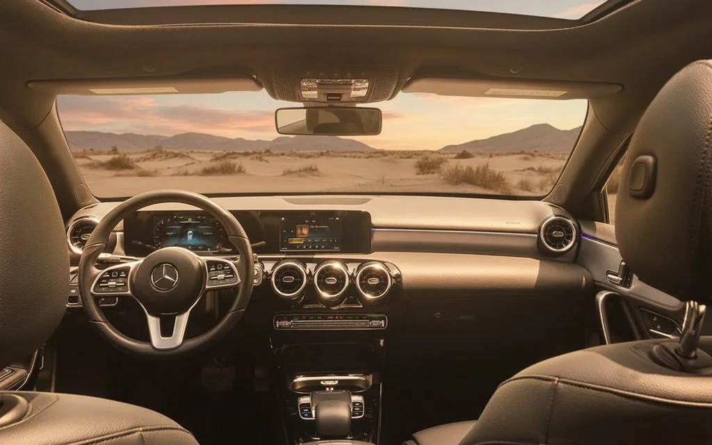 Mercedes A220 2021 interior view showing trim