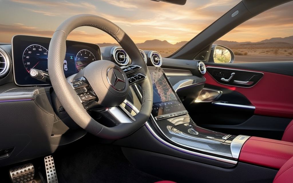 Mercedes C200 2025 interior view showing trim