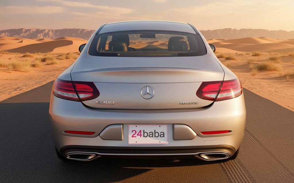Mercedes C300 2020 Grey rear view showing taillights