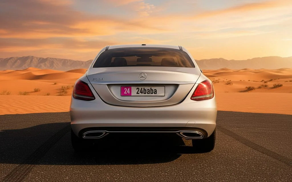 Mercedes C300 2021 Silver rear view showing taillights