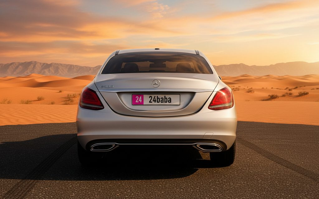 Mercedes C300 2021 Silver rear view showing taillights