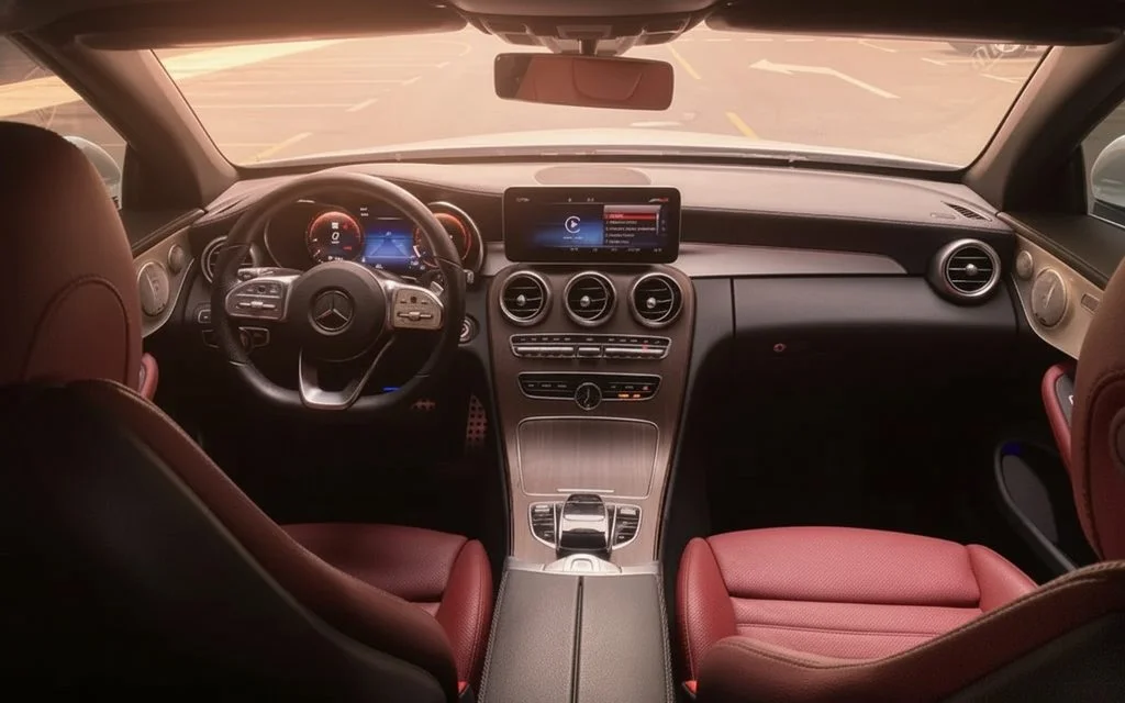Mercedes C300 2023 interior view showing trim