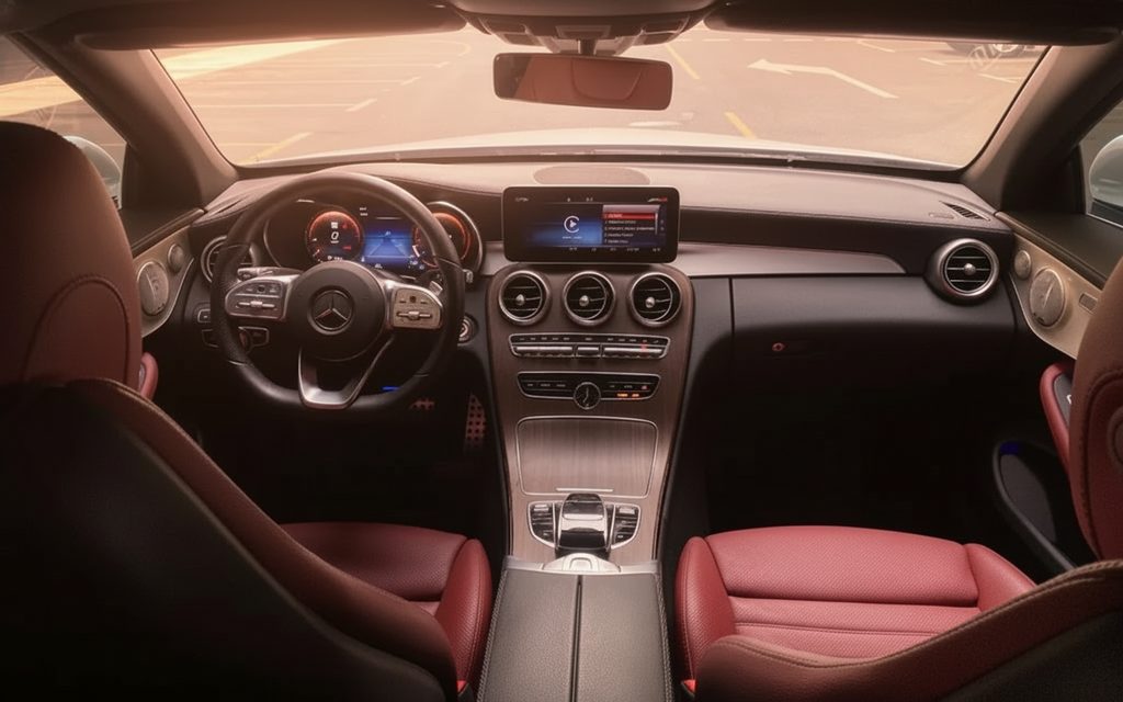 Mercedes C300 2023 interior view showing trim