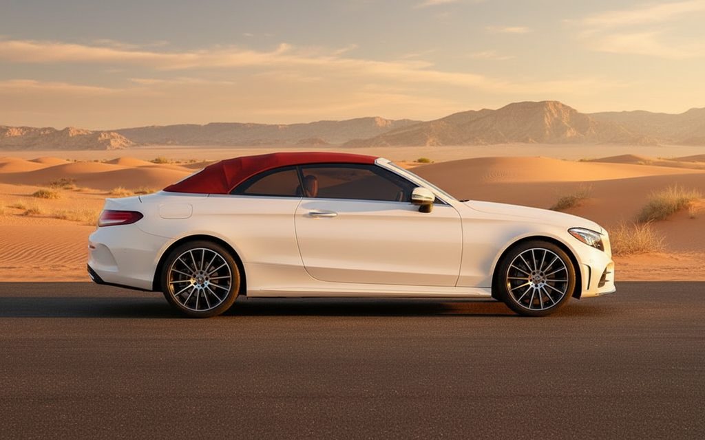 Mercedes C300 2023 White side profile