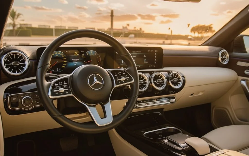 Mercedes Cla250 2023 interior view showing trim