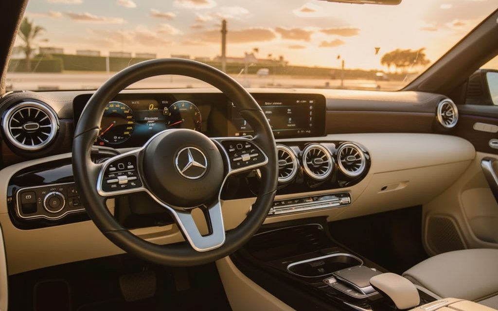 Mercedes Cla250 2023 interior view showing trim