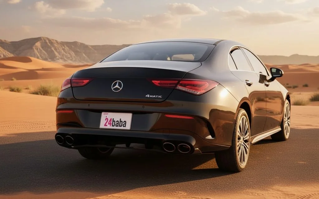 Mercedes Cla250 2023 Black rear view showing taillights