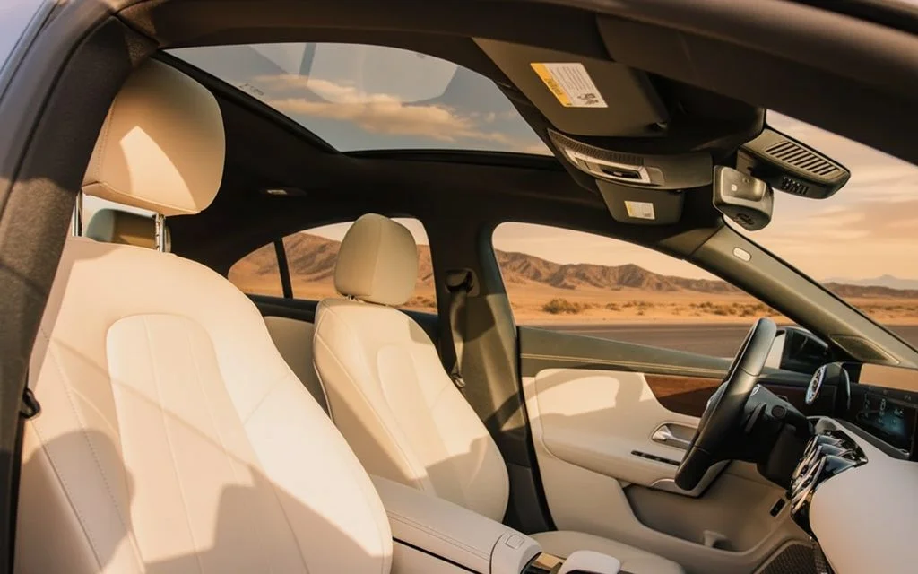 Mercedes Cla250 2023 Black seat view in dubai