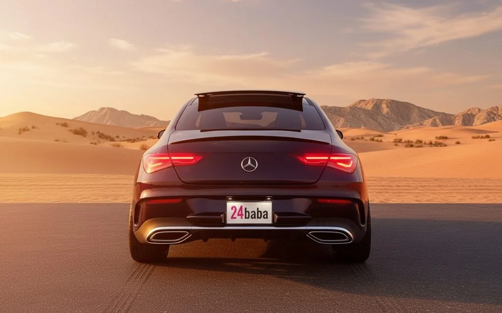 Mercedes Cla250 2023 Black rear view showing taillights