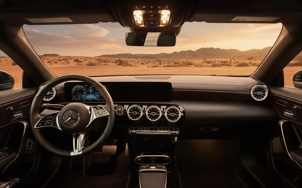 Mercedes Cla250 2024 interior view showing trim