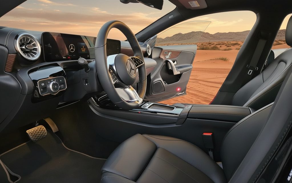 Mercedes Cla250 2024 interior view showing trim