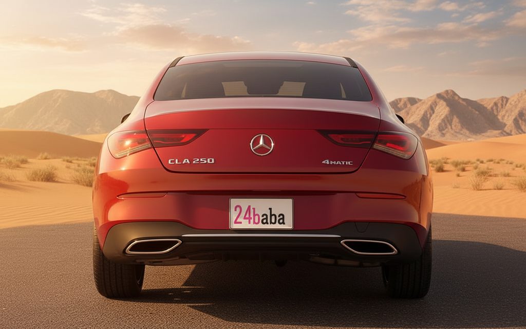 Mercedes Cla250 2021 Red rear view showing taillights