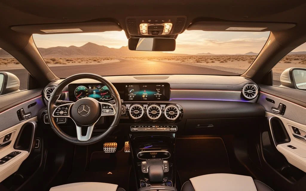 Mercedes Cla250 2021 interior view showing trim